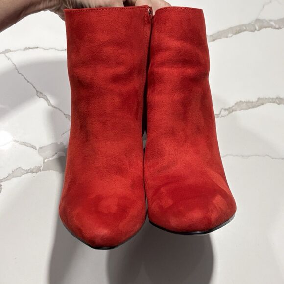 Madden Girl Women’s Sally Red Suede PU Stiletto Booties Ankle Boots Size 7.5 - Picture 7 of 12